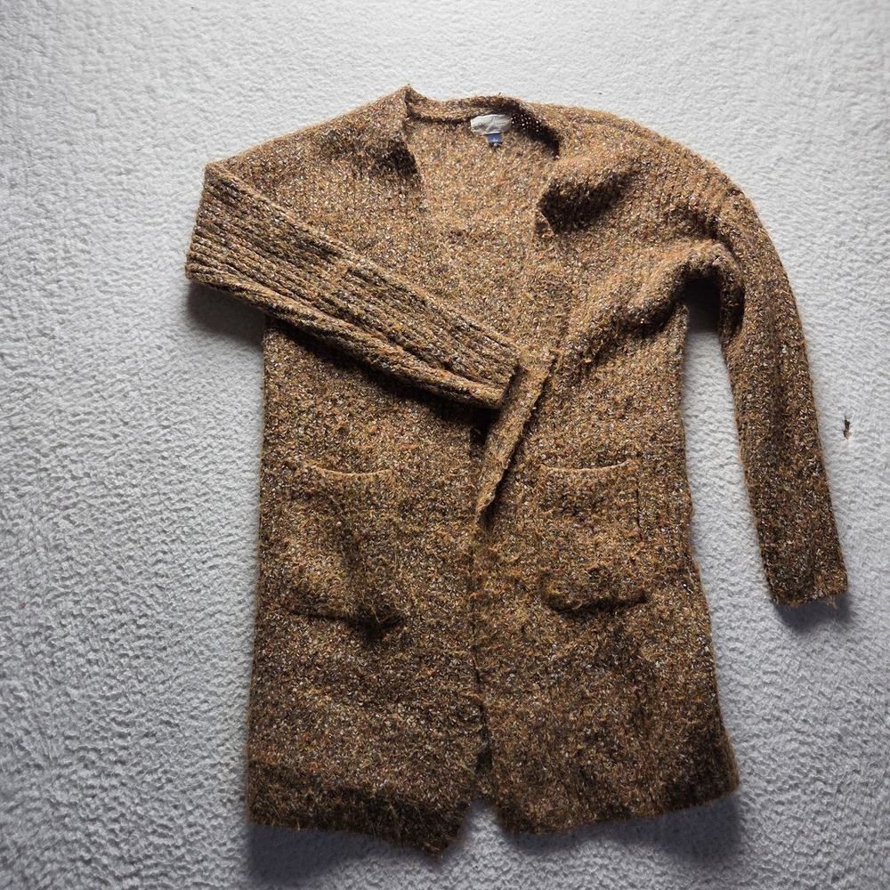 Universal Thread Cardigan Sweater Womens Large Brown V Neck Open Front Knit